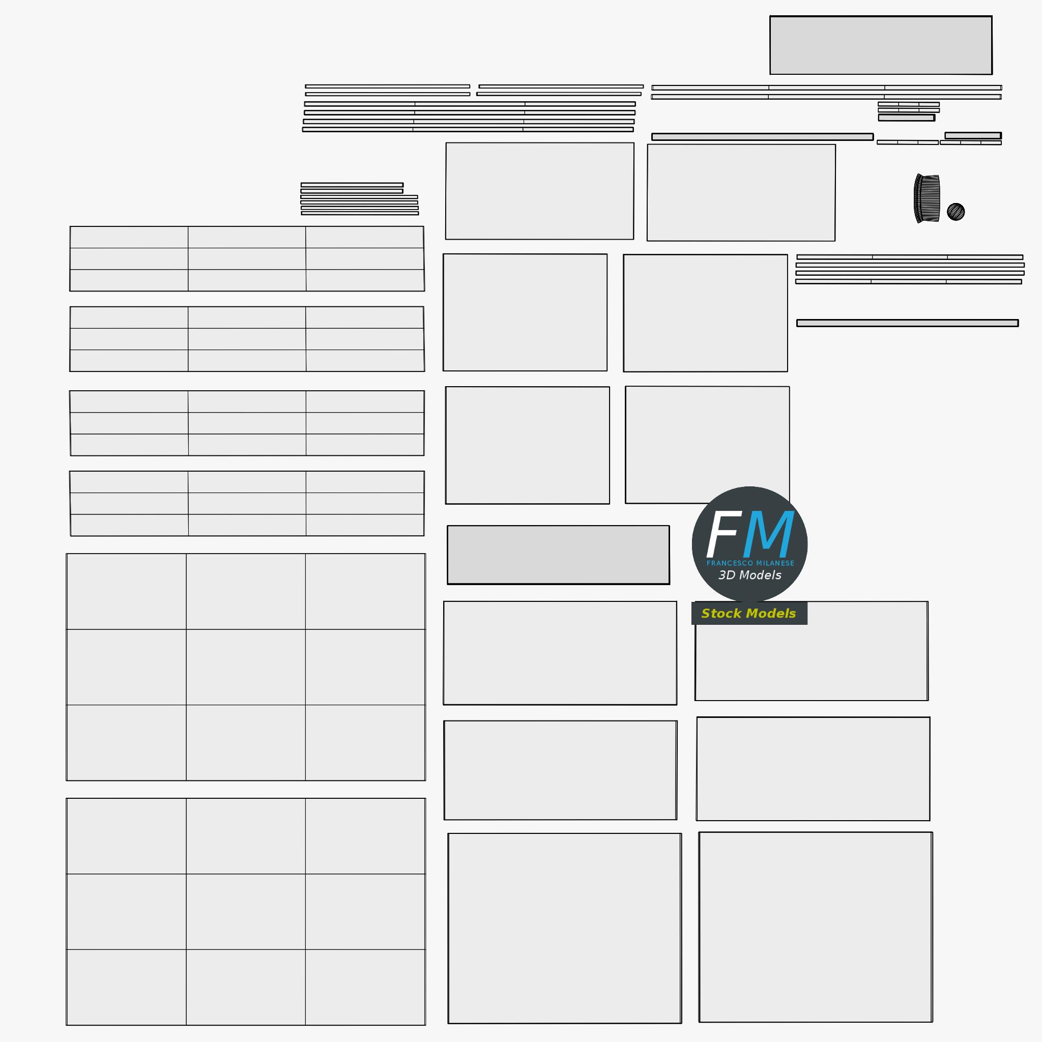 3D-Modell - Leeres Bücherregal mit Unterschrank - 11 3D-Modell - Leeres Bücherregal mit Unterschrank - 11