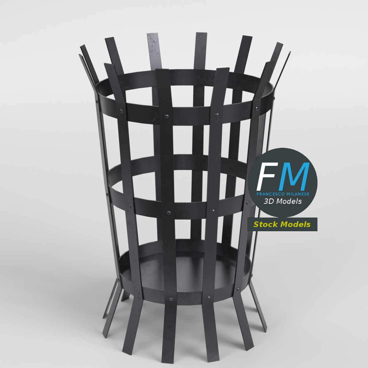 3D-Modell - Leerer Feuerkorb - 01
