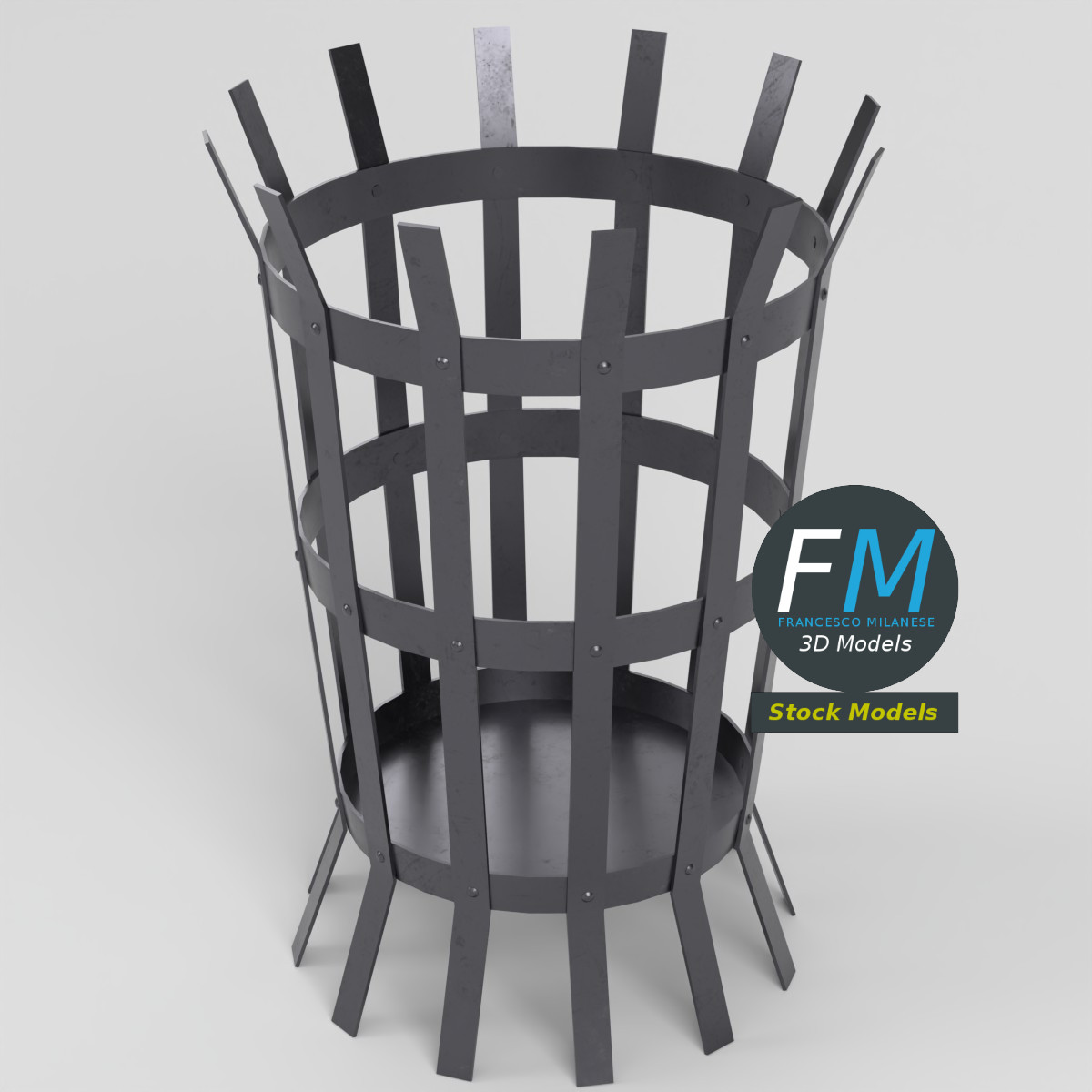 3D-Modell - Leerer Feuerkorb - 02