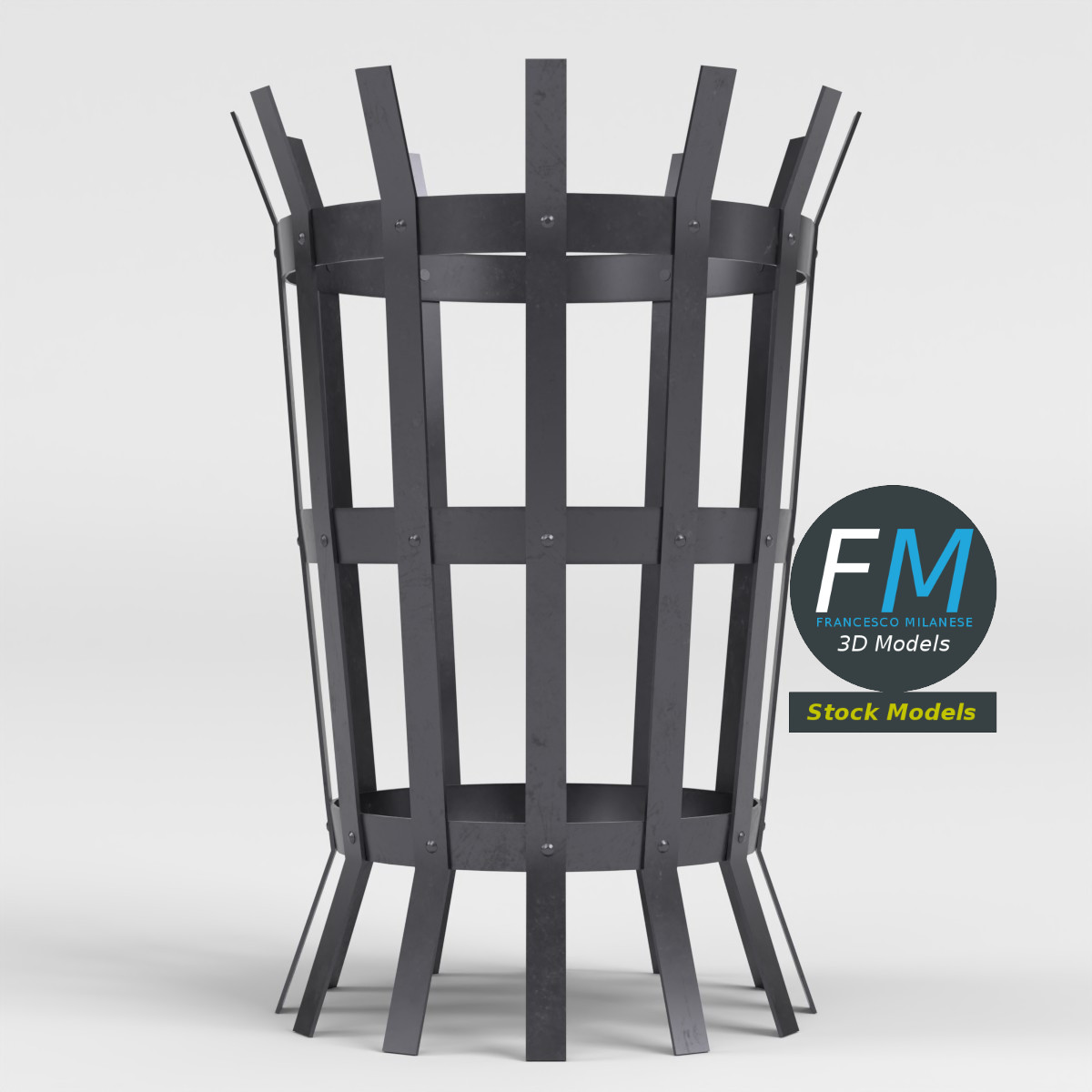 3D-Modell - Leerer Feuerkorb - 04