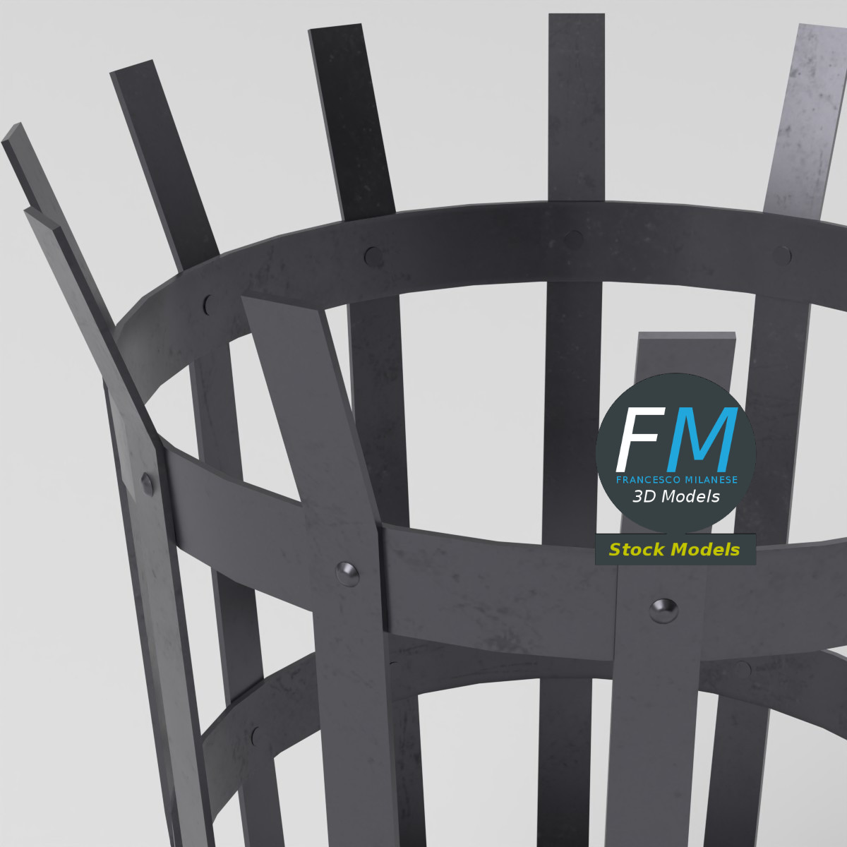 3D-Modell - Leerer Feuerkorb - 05