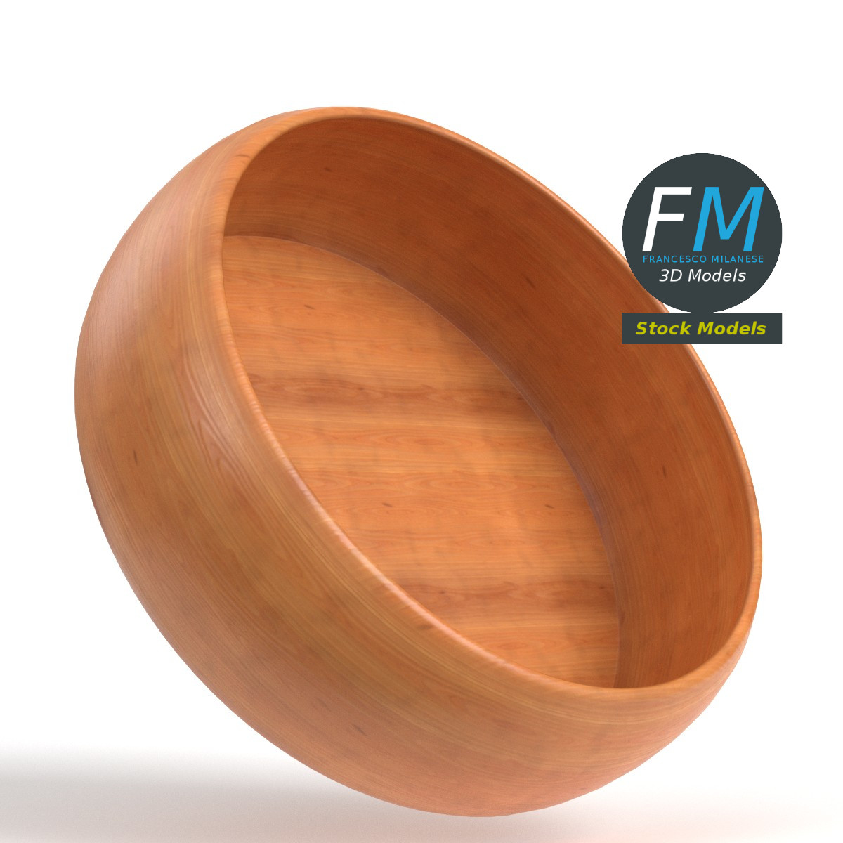 3D-Modell - Leere Holzschale - 01