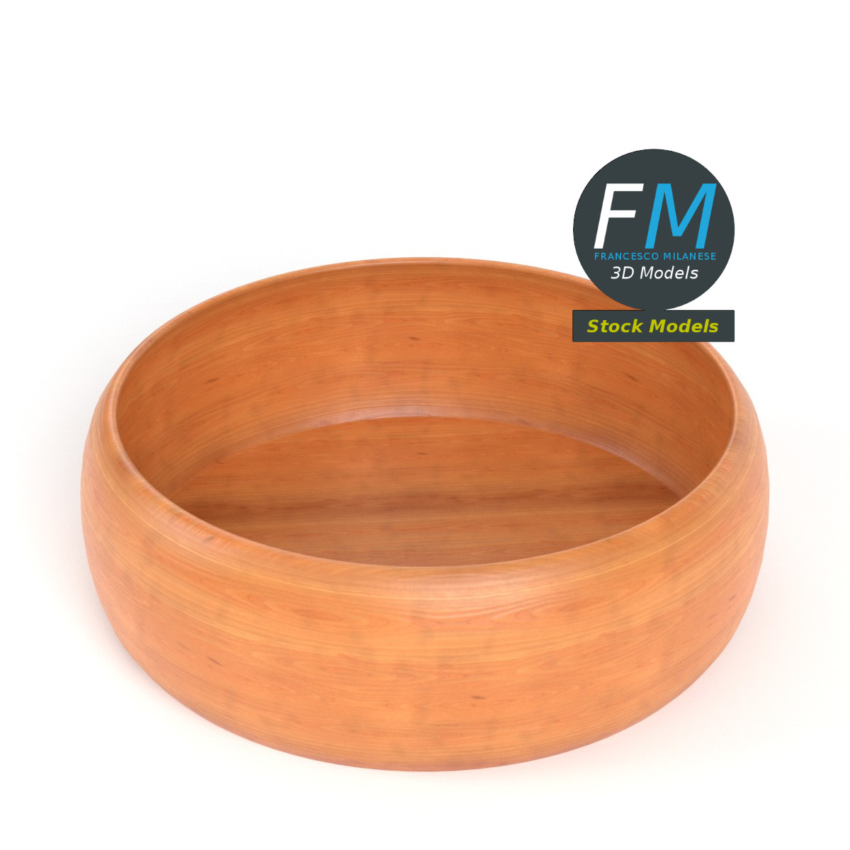 3D-Modell - Leere Holzschale - 02