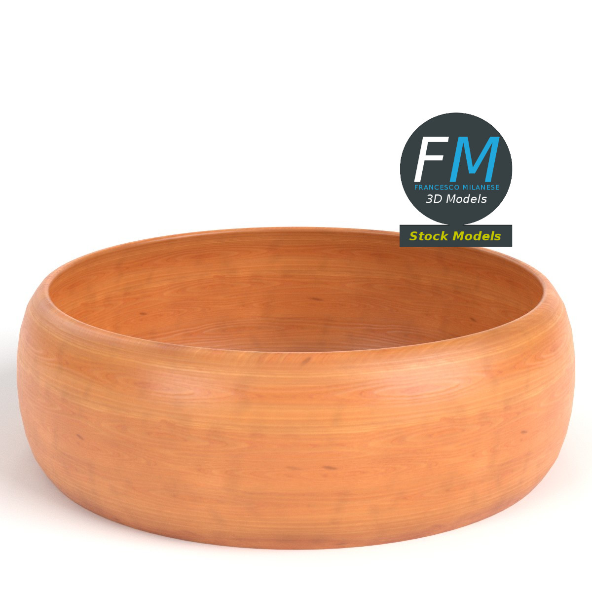 3D-Modell - Leere Holzschale - 03