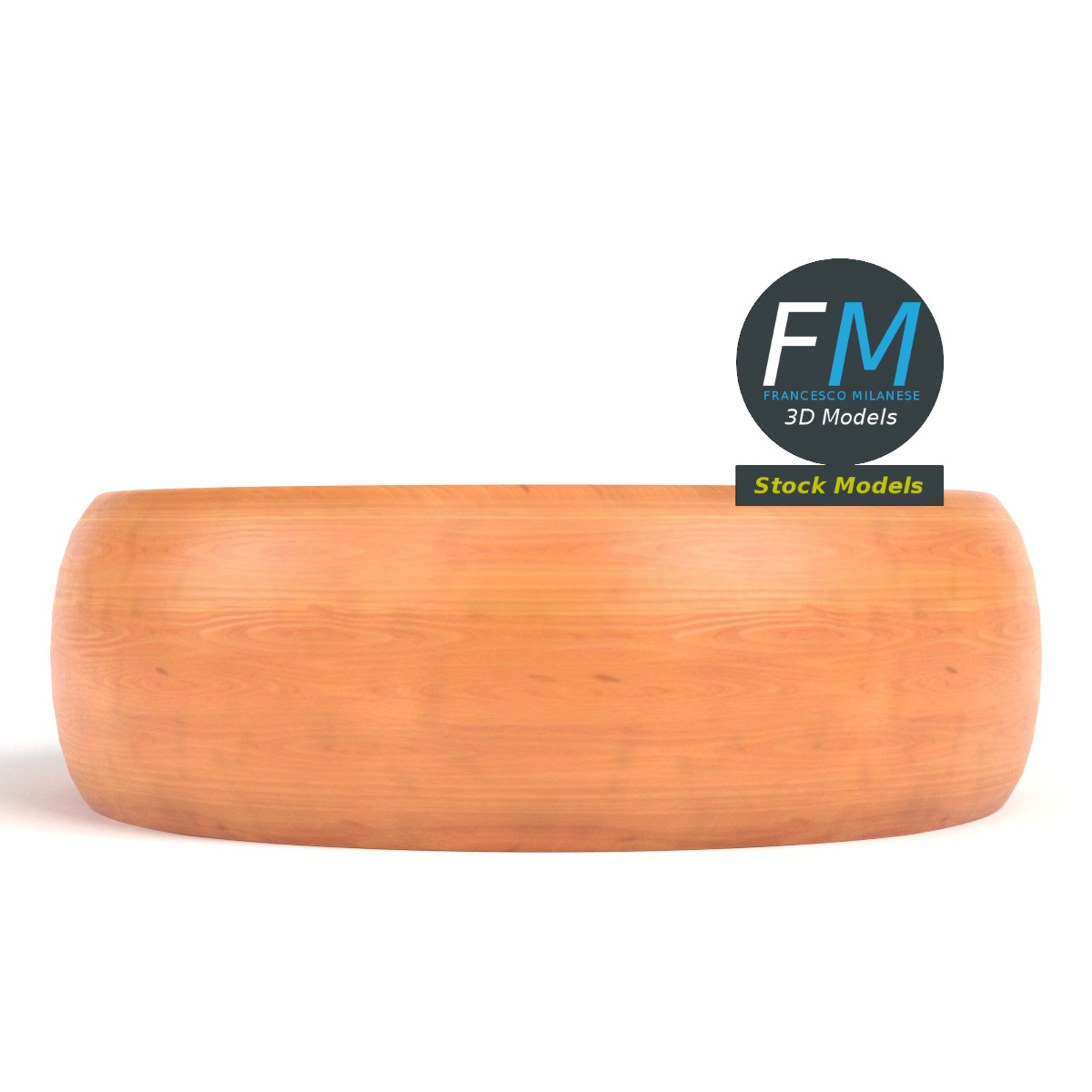 3D-Modell - Leere Holzschale - 04
