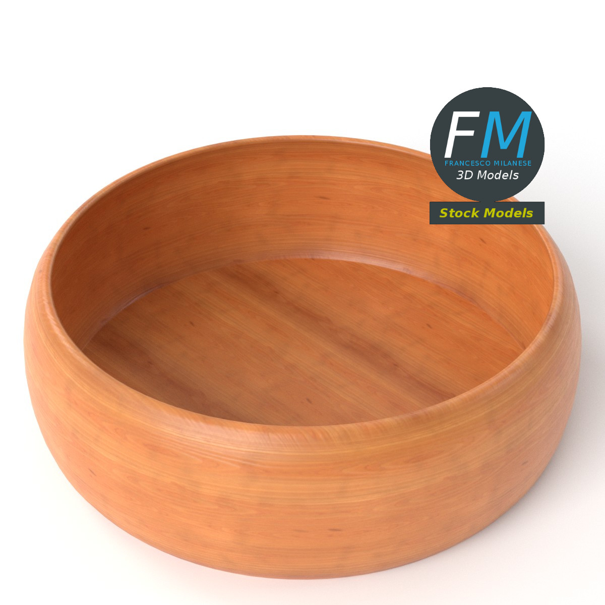 3D-Modell - Leere Holzschale - 05