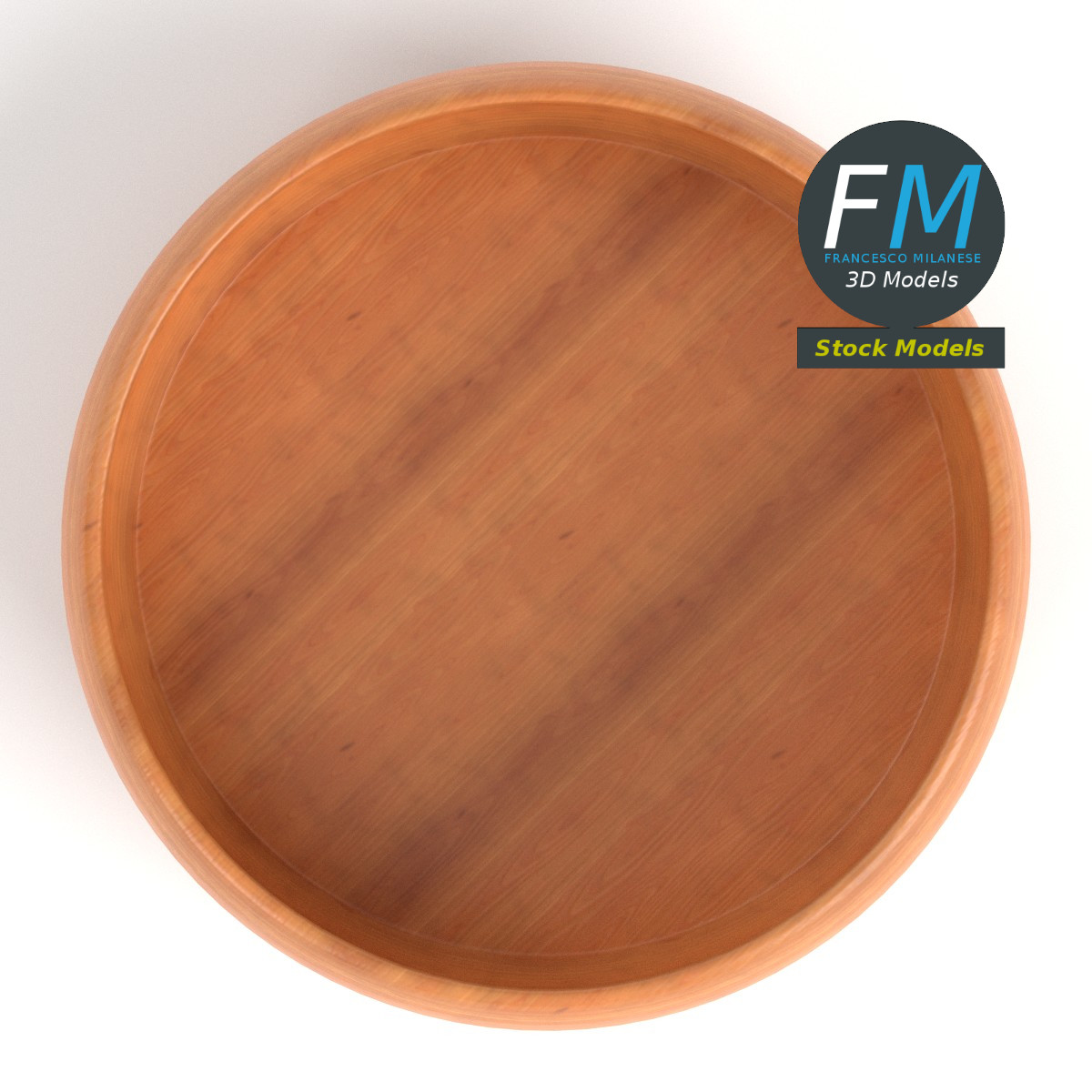 3D-Modell - Leere Holzschale - 06