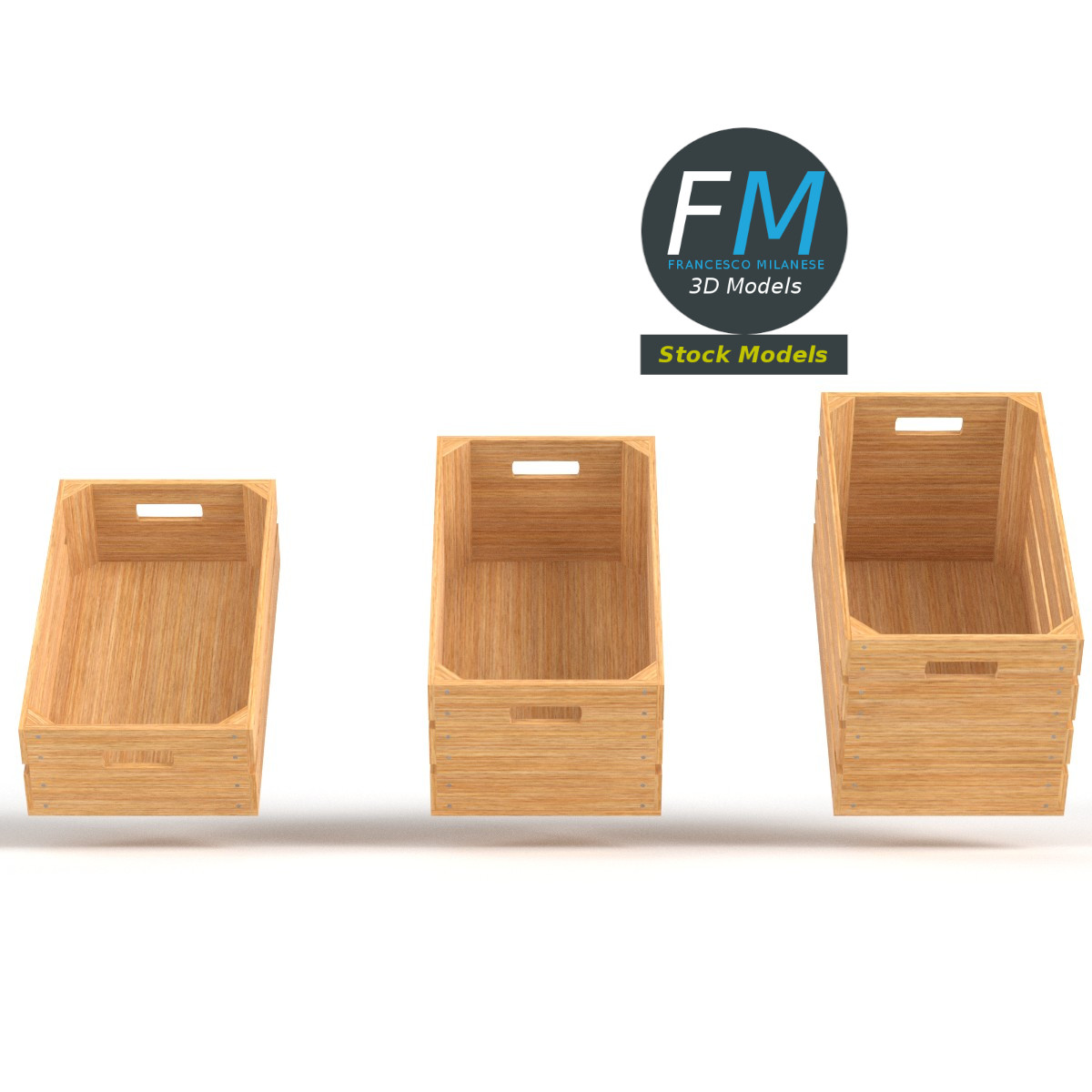 3D-Modell - Leere Holzkisten - 03