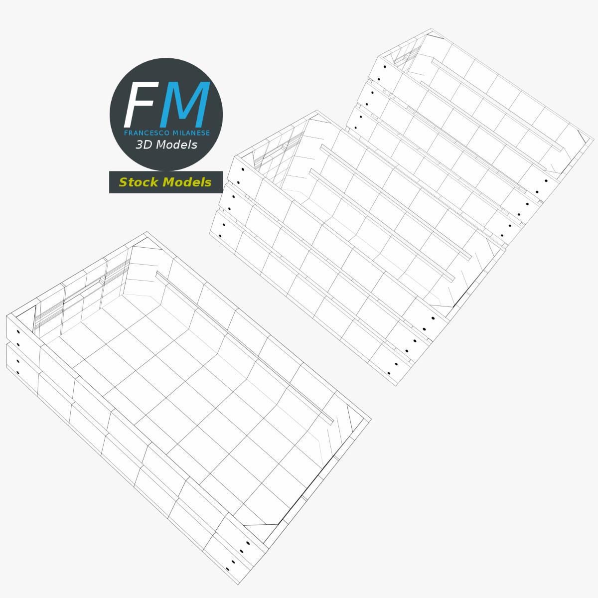 3D-Modell - Leere Holzkisten - 08