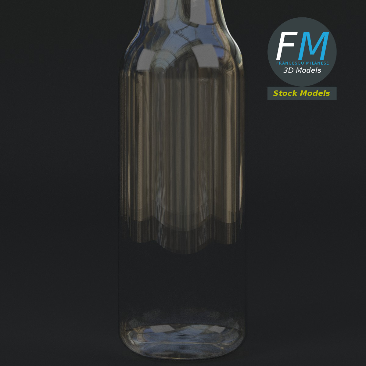 3D-Modell - Leere Bierflasche - 04