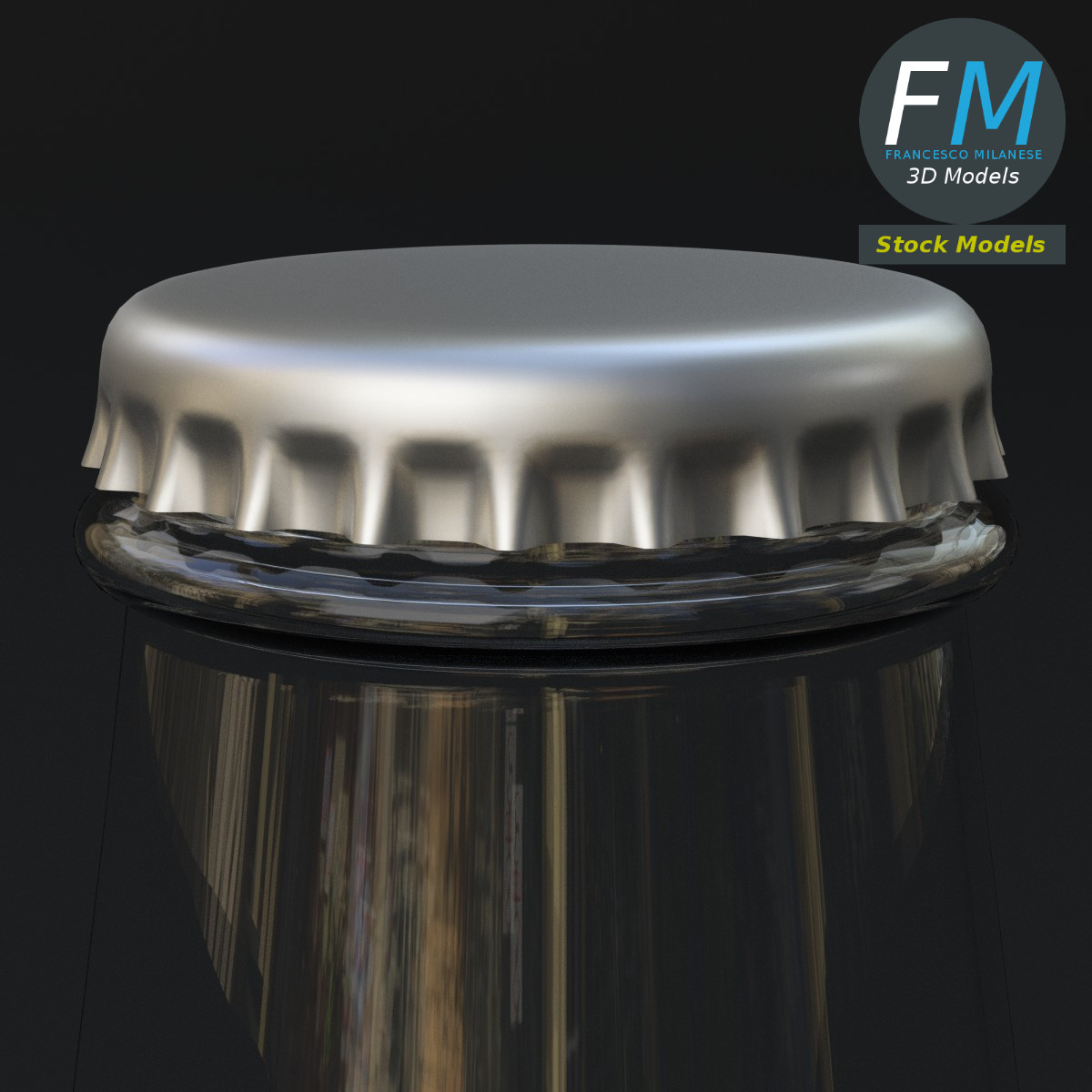 3D-Modell - Leere Bierflasche - 05