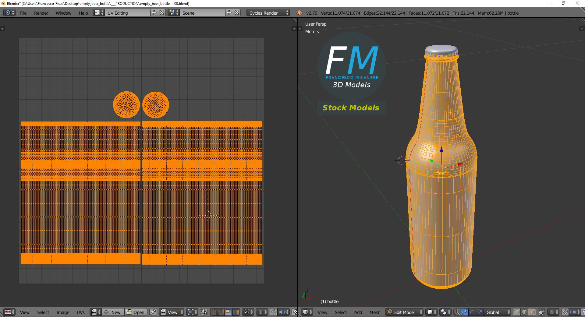 3D-Modell - Leere Bierflasche - 10