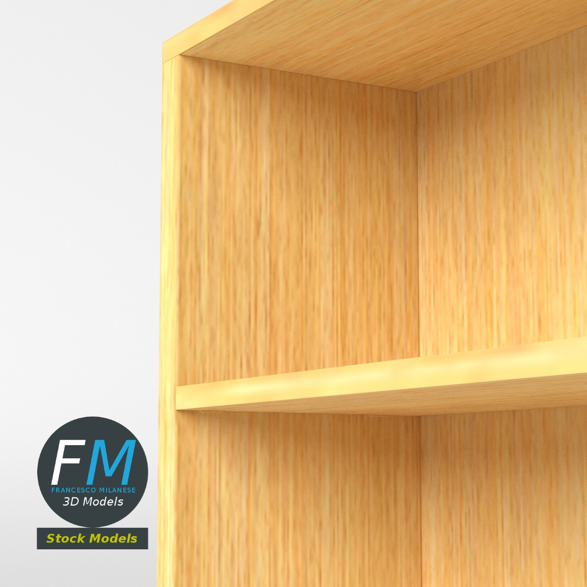 3D-Modell - Leeres Bücherregal - 05