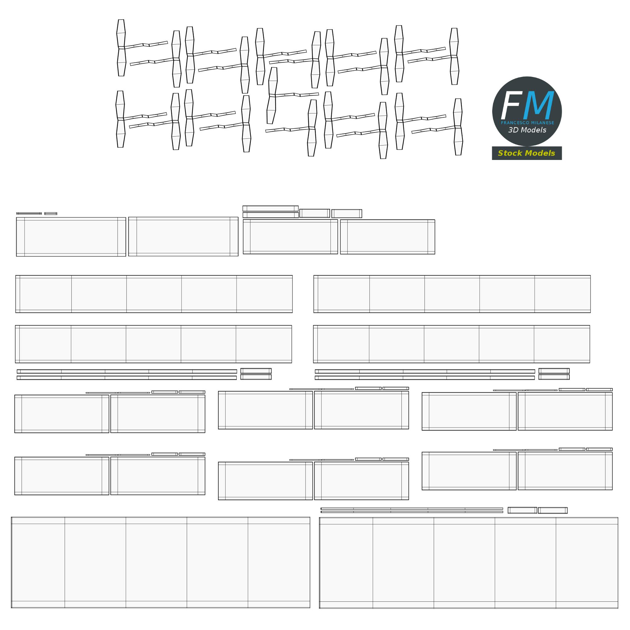 3D-Modell - Leeres Bücherregal - 11 3D-Modell - Leeres Bücherregal - 11