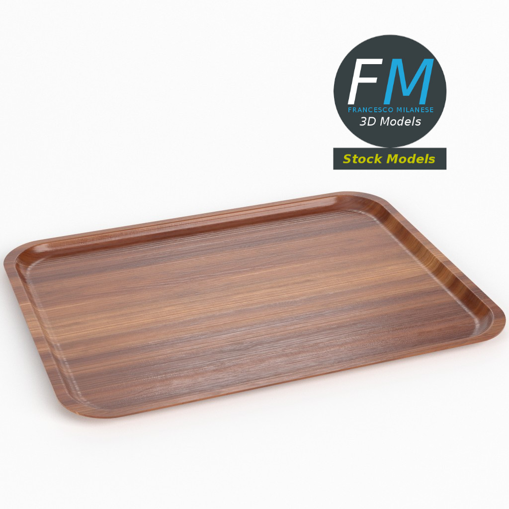 3D-Modell - Leeres Kantinentablett - 01