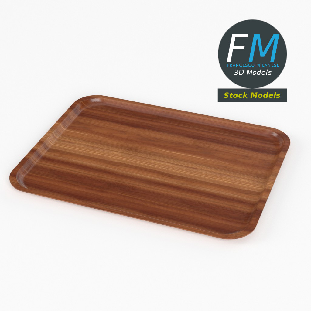 3D-Modell - Leeres Kantinentablett - 02