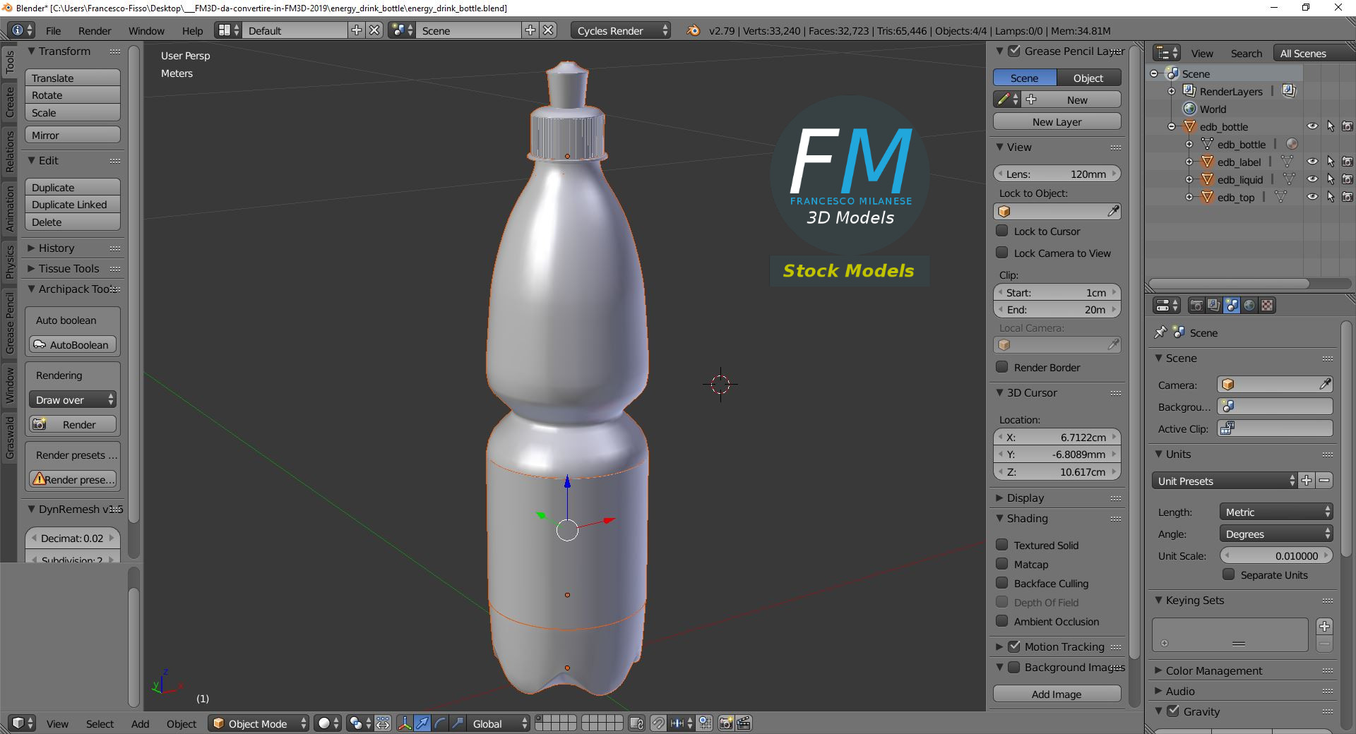 3D-Modell - Energydrink-Flasche - 09
