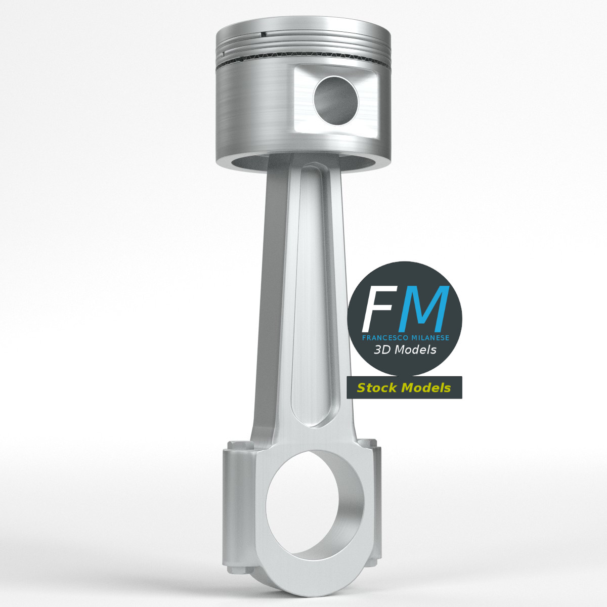3D-Modell - Motorkolben mit Pleuelstange - 01