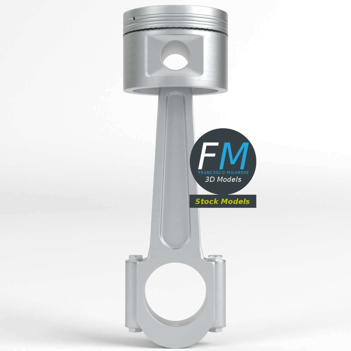 3D-Modell - Motorkolben mit Pleuelstange - 03