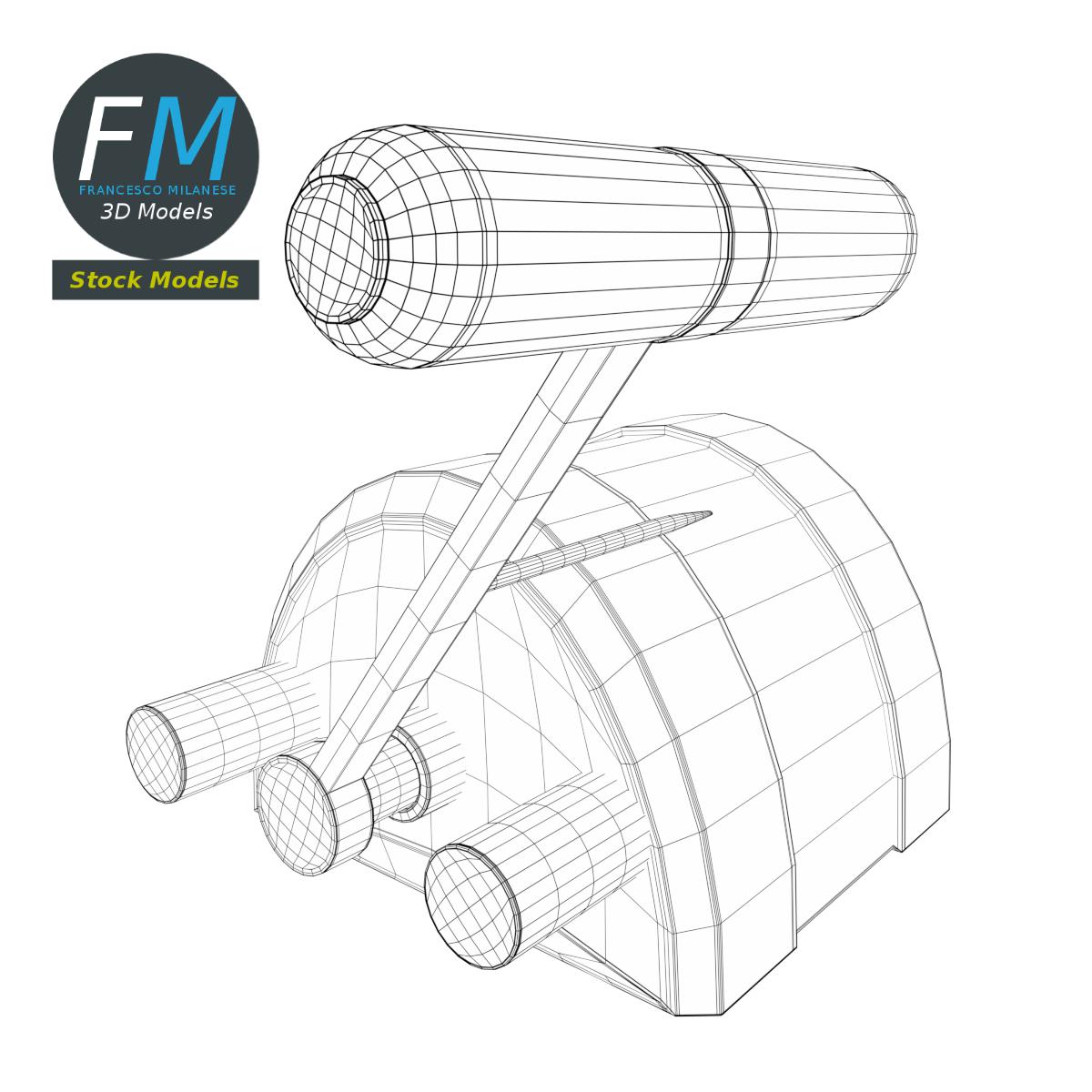 3D-Modell - Motorsteuerhebel - 08