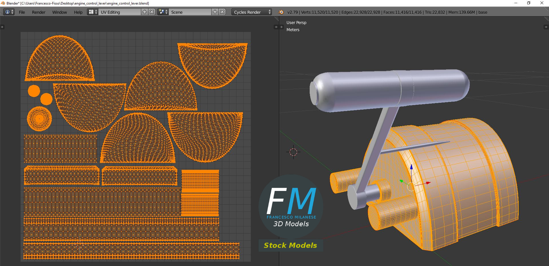 3D-Modell - Motorsteuerhebel - 10