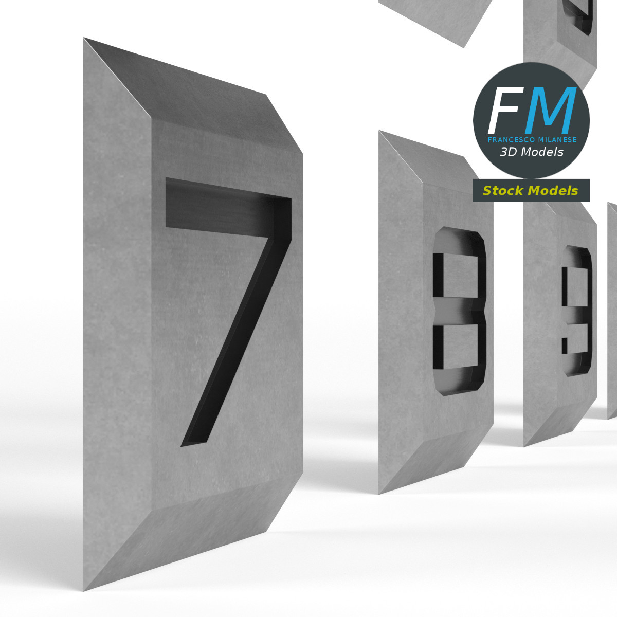 3D-Modell - Eingravierte Zahlen - 04