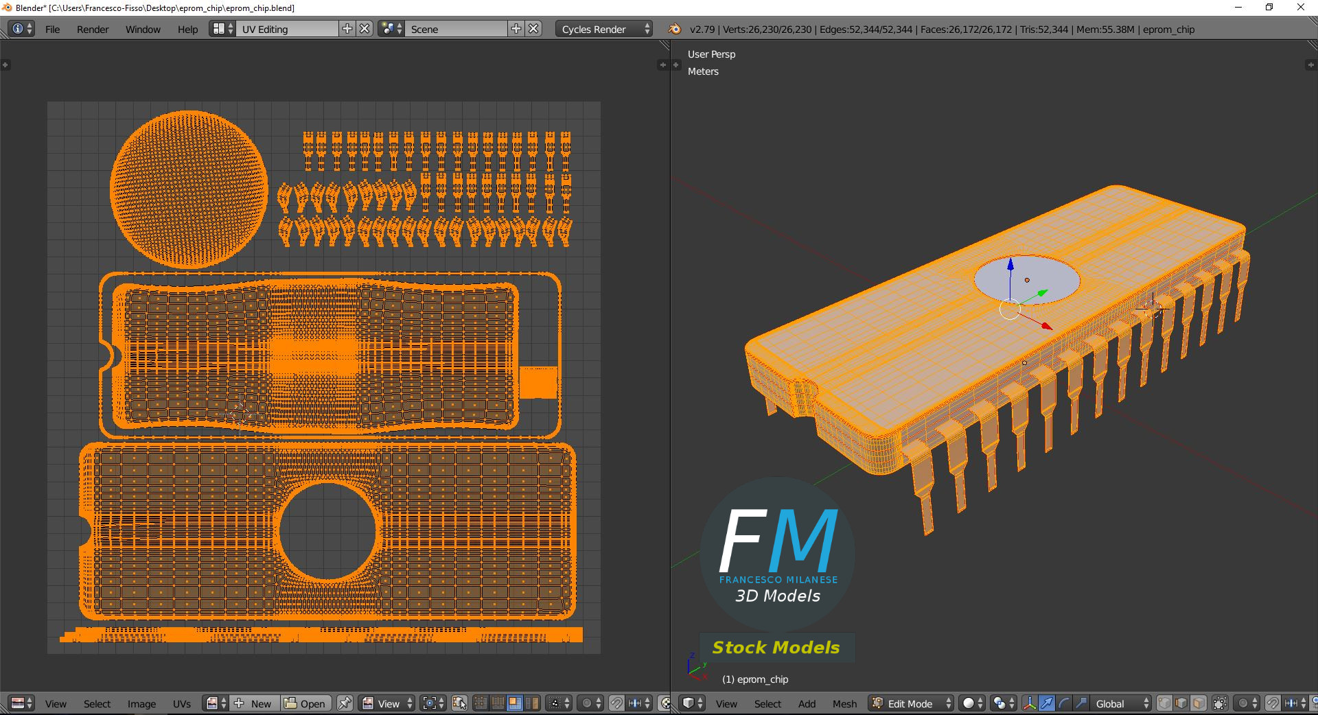 3D-Modell - EPROM-Chip - 10