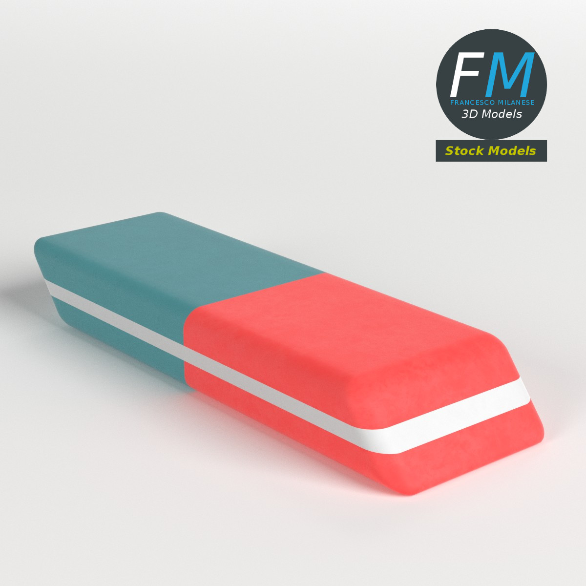 3D-Modell - Zweifarbiger Radiergummi - 01