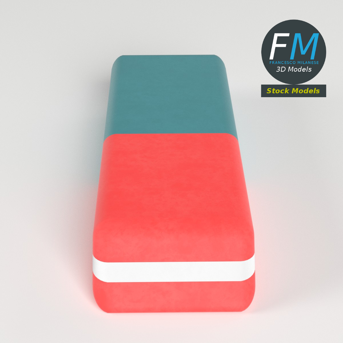 3D-Modell - Zweifarbiger Radiergummi - 02