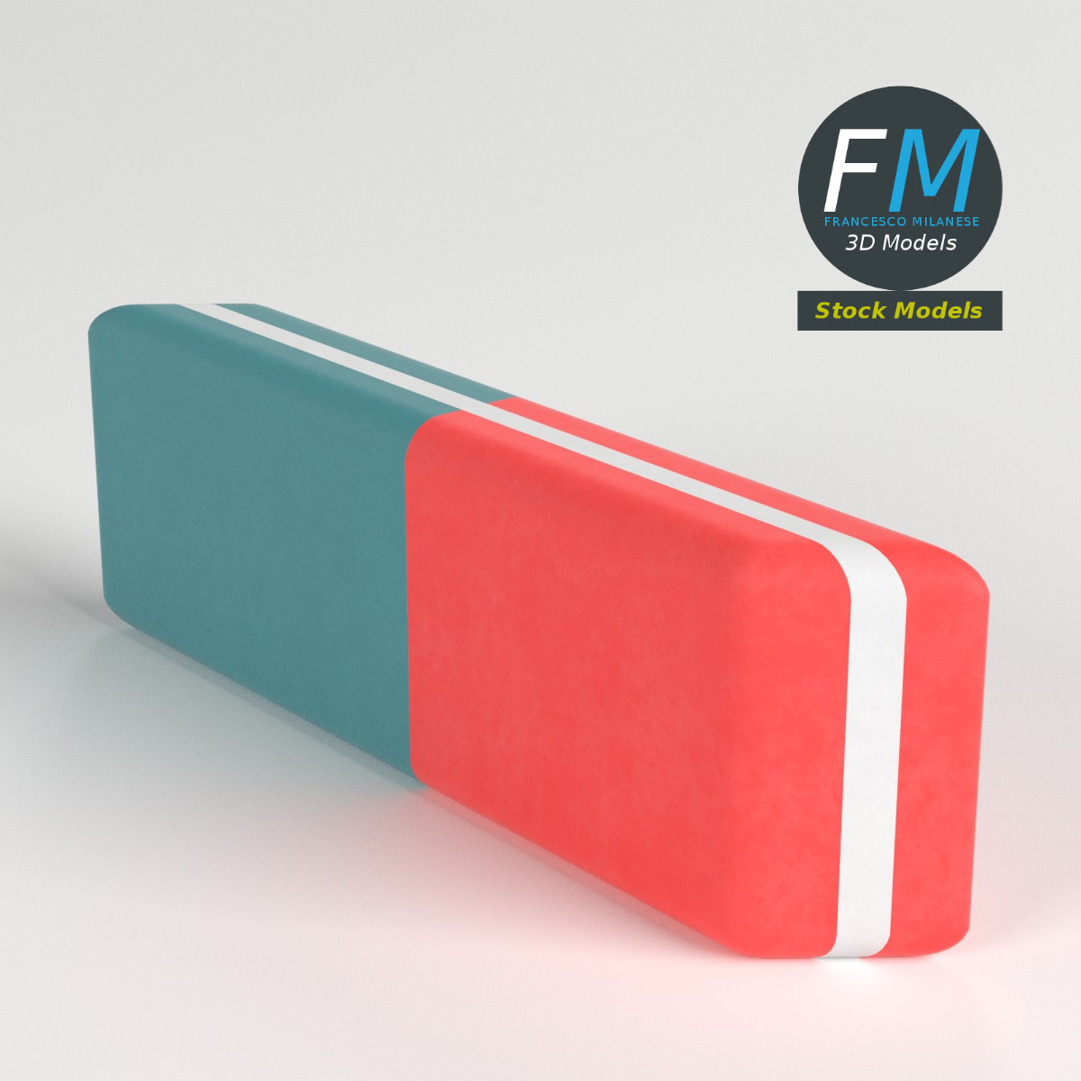 3D-Modell - Zweifarbiger Radiergummi - 03