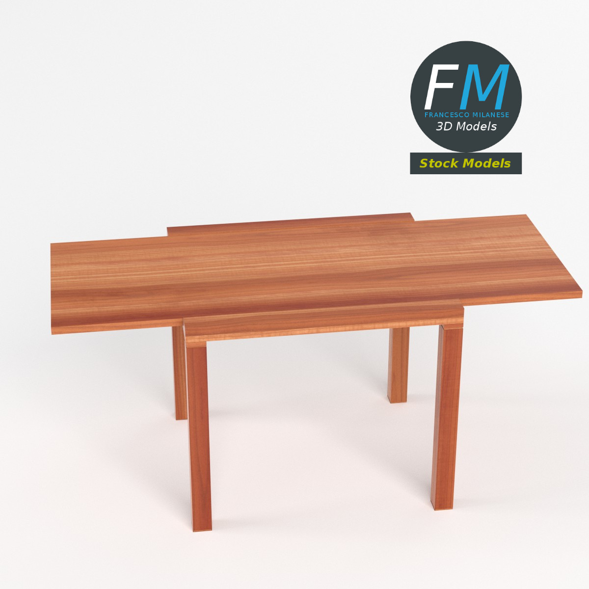3D-Modell - Ausgezogener Tisch - 02