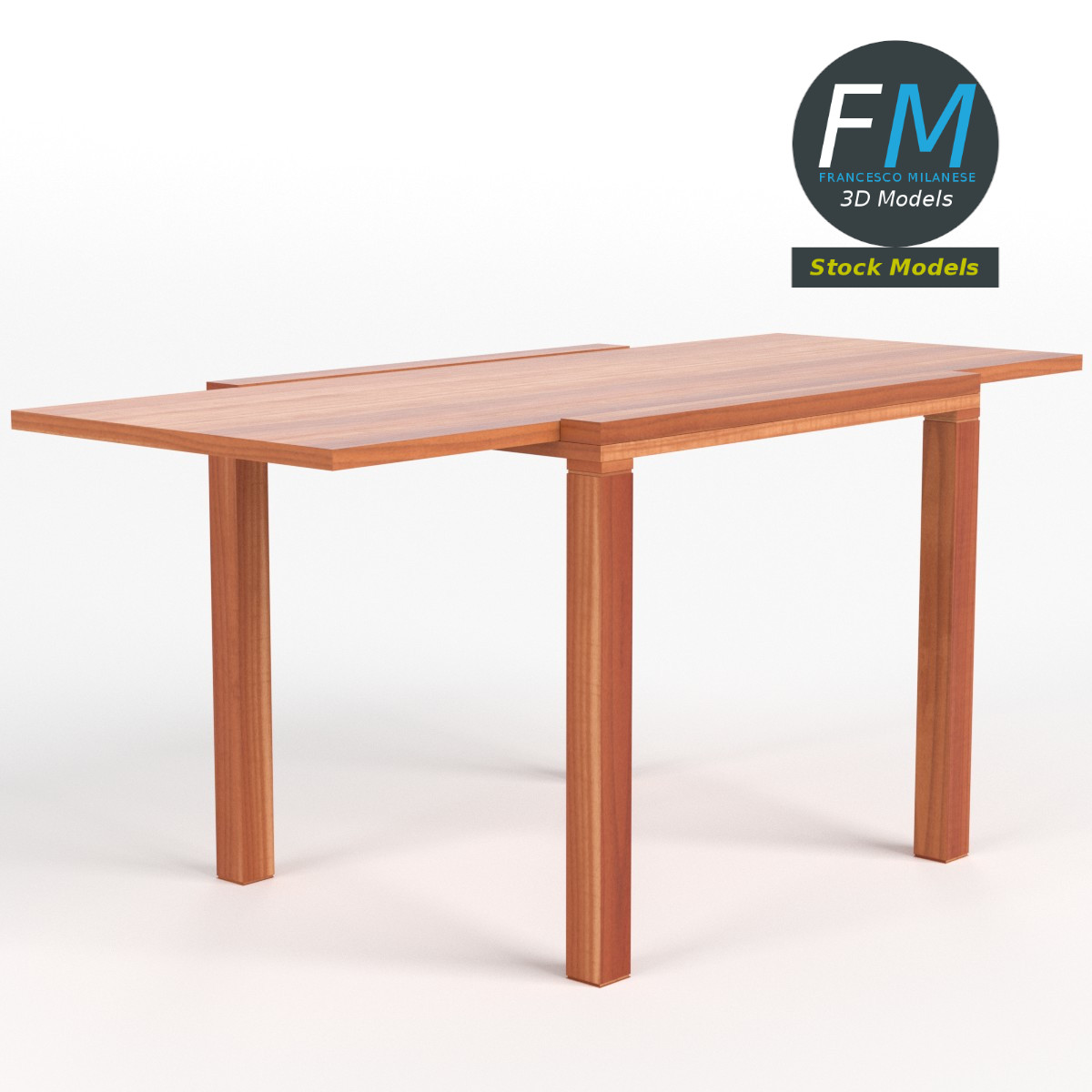 3D-Modell - Ausgezogener Tisch - 03