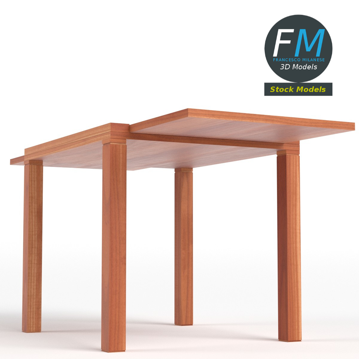3D-Modell - Ausgezogener Tisch - 04