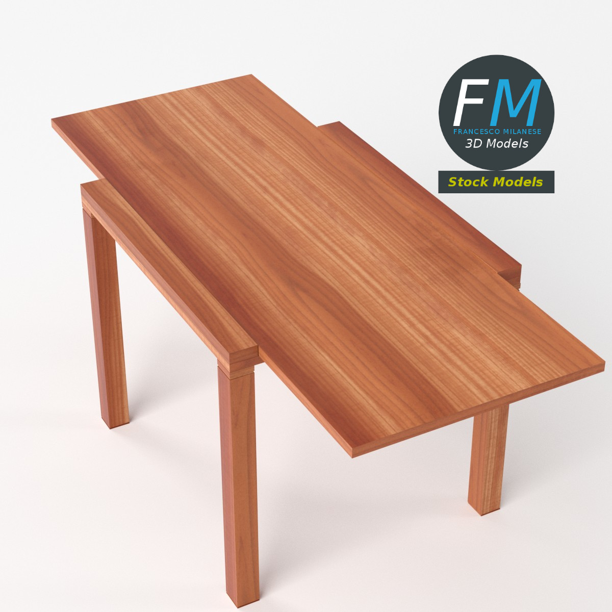 3D-Modell - Ausgezogener Tisch - 05