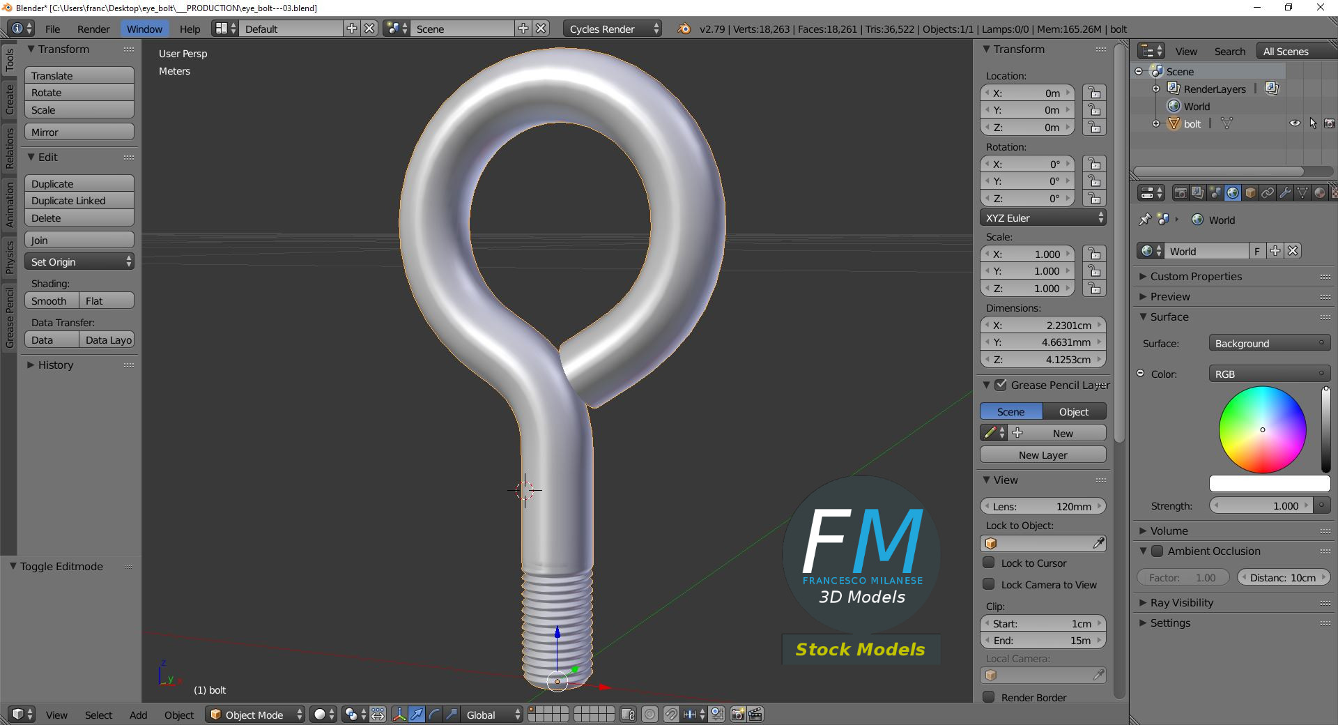 3D-Modell - Ringschraube - 09