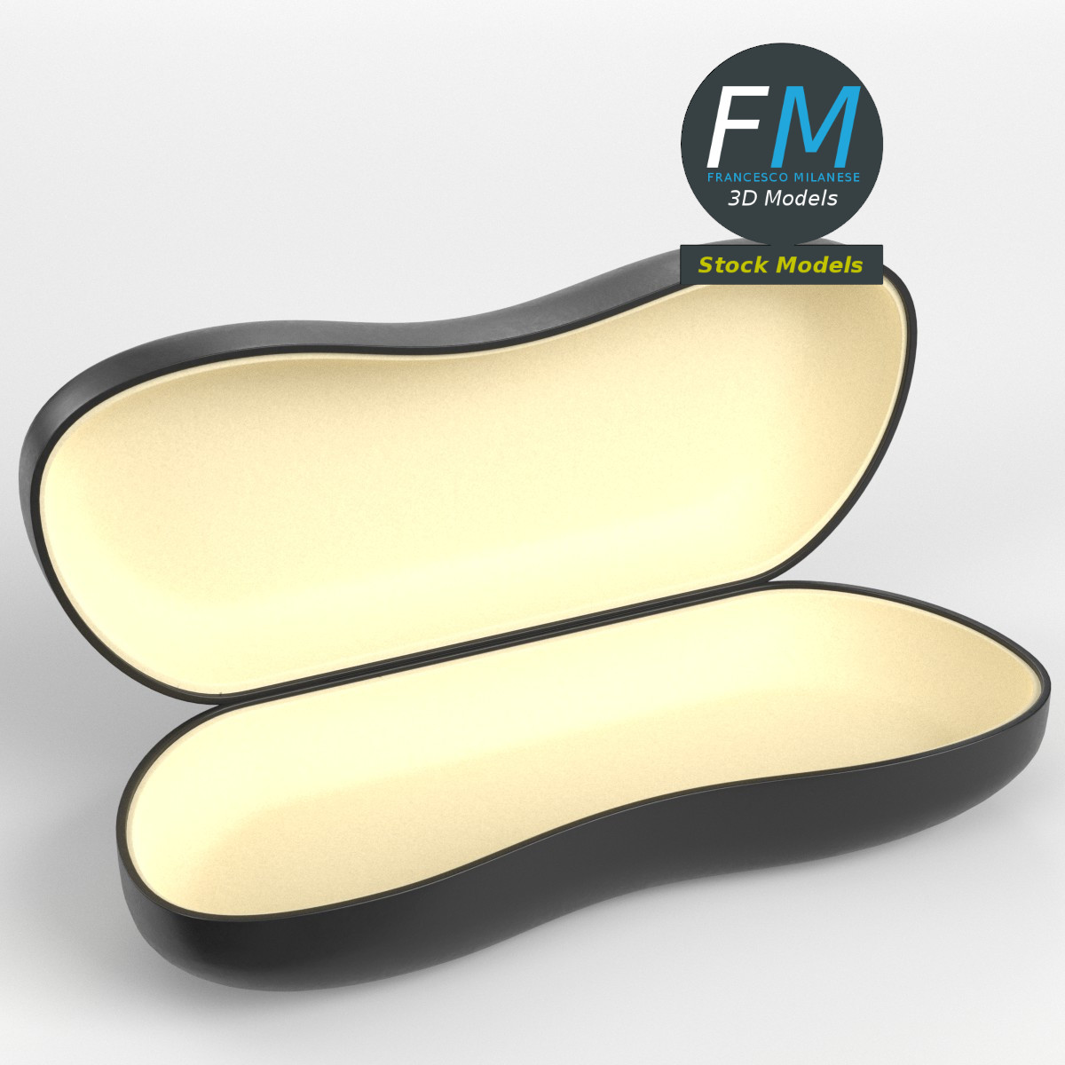 3D-Modell - Geöffnetes Brillenetui - 01