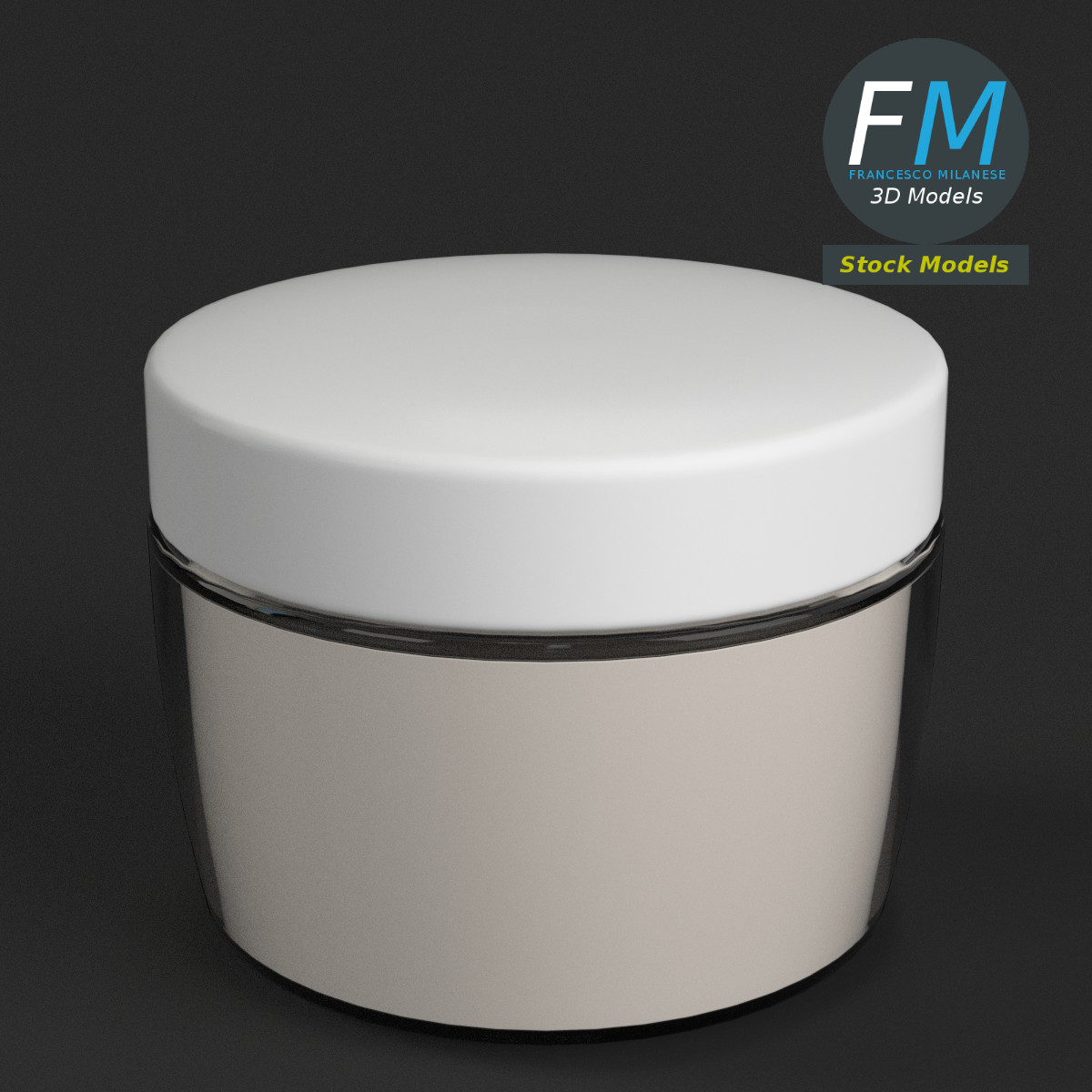 3D-Modell - Gesichtscremetiegel - 01