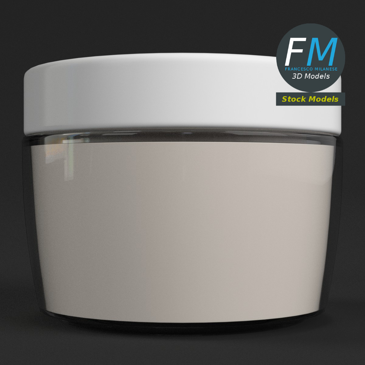 3D-Modell - Gesichtscremetiegel - 03
