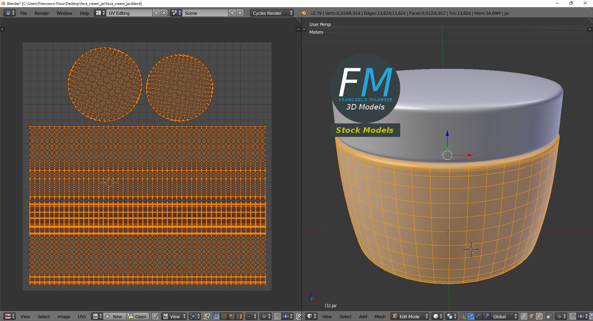 3D-Modell - Gesichtscremetiegel - 10