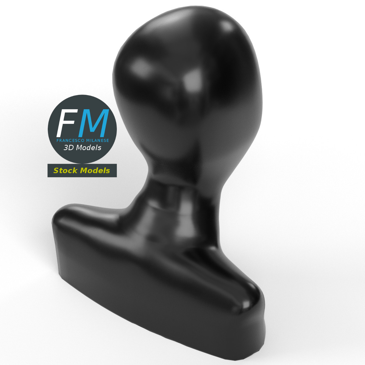3D-Modell - Gesichtsloser Schaufensterpuppenkopf - 02