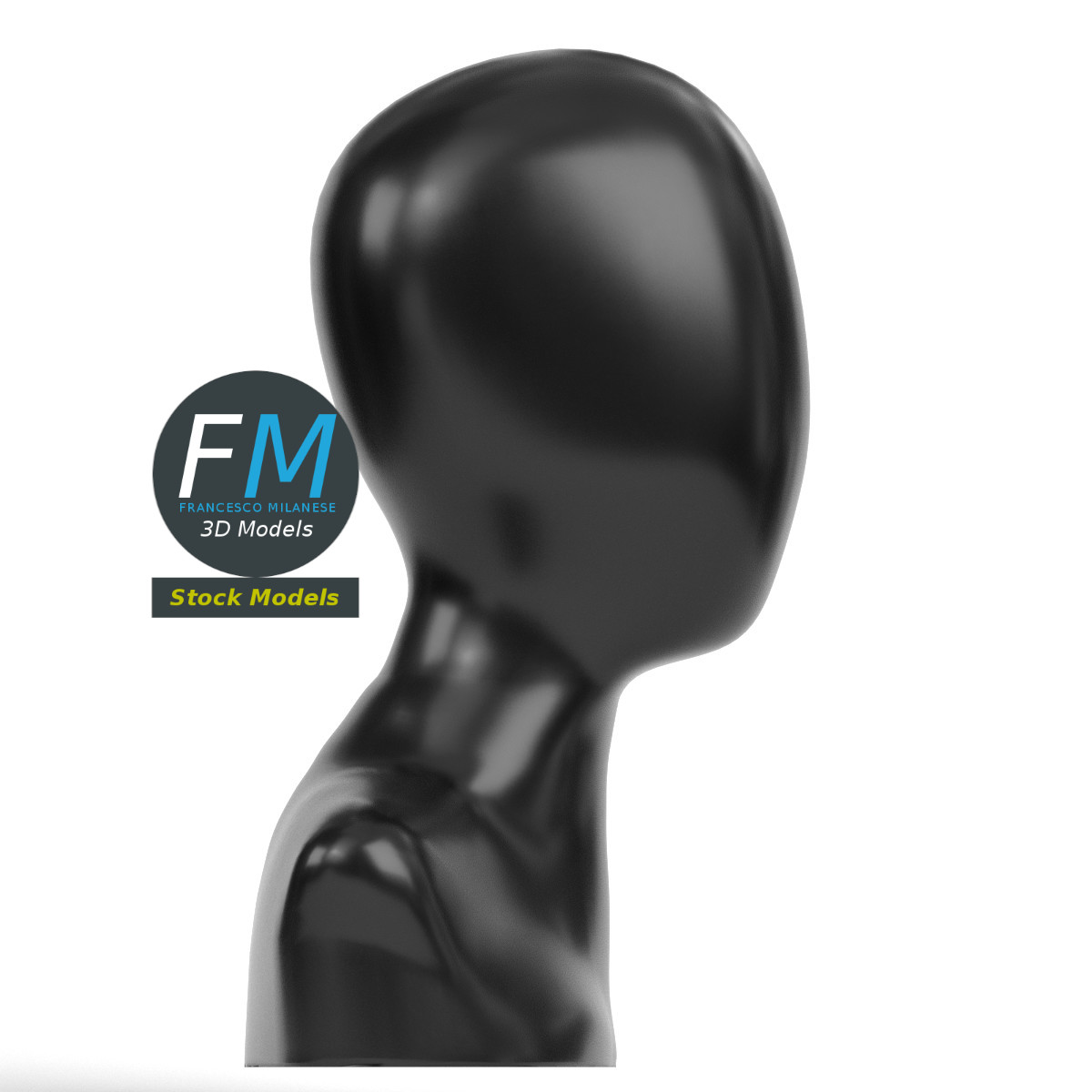 3D-Modell - Gesichtsloser Schaufensterpuppenkopf - 04