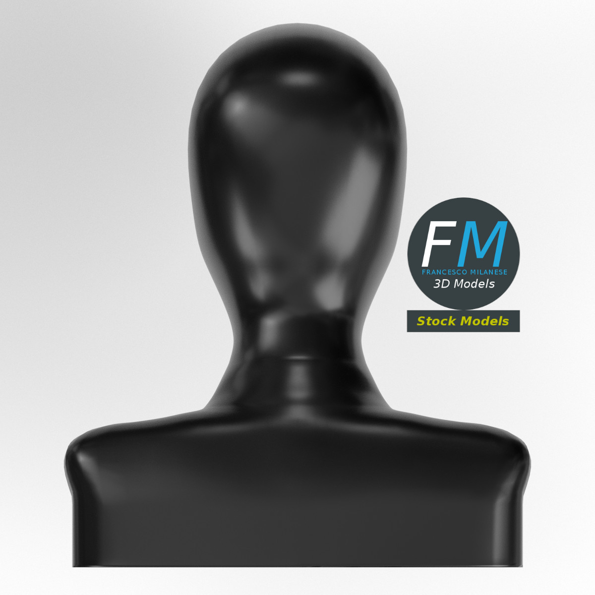 3D-Modell - Gesichtsloser Schaufensterpuppenkopf - 06