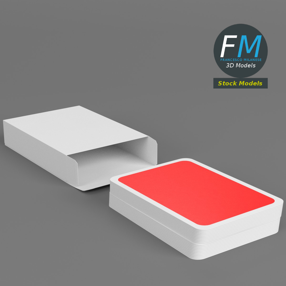 3D-Modell - Unechter Spielkartenstapel - 01
