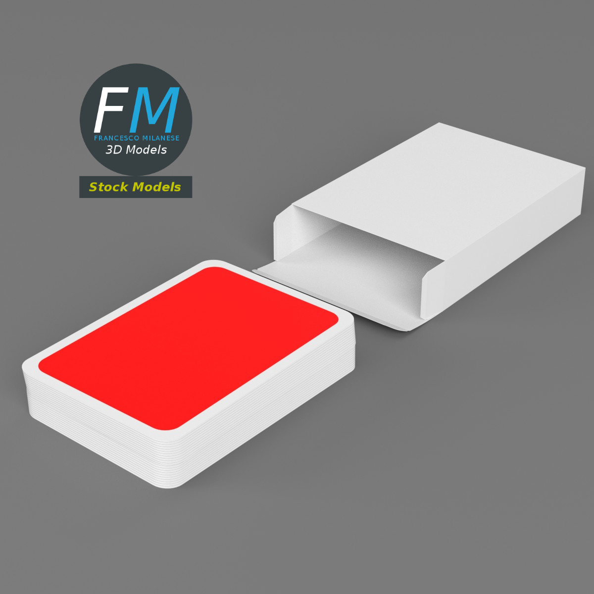 3D-Modell - Unechter Spielkartenstapel - 02