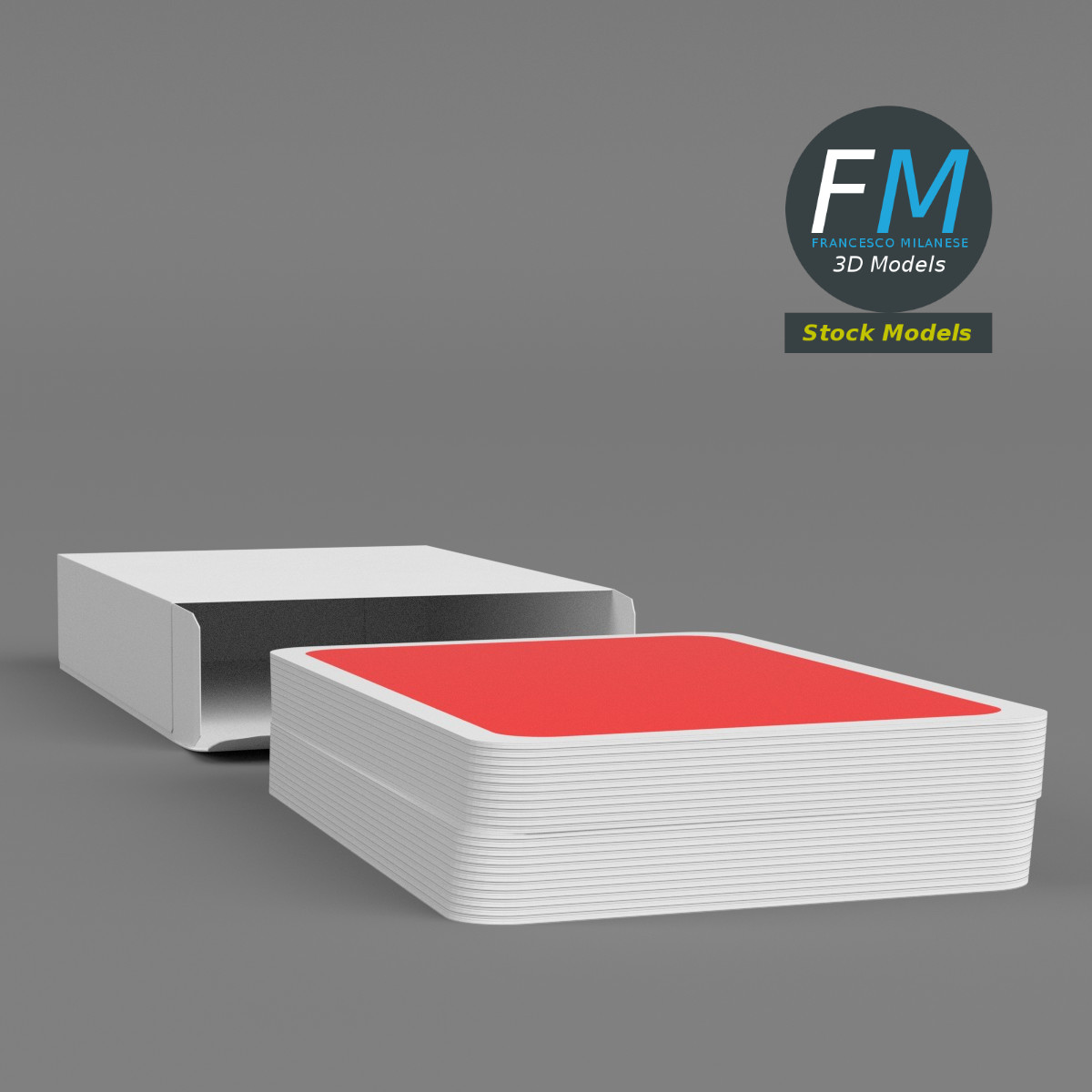 3D-Modell - Unechter Spielkartenstapel - 04