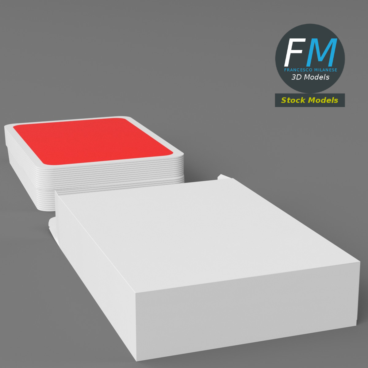 3D-Modell - Unechter Spielkartenstapel - 05