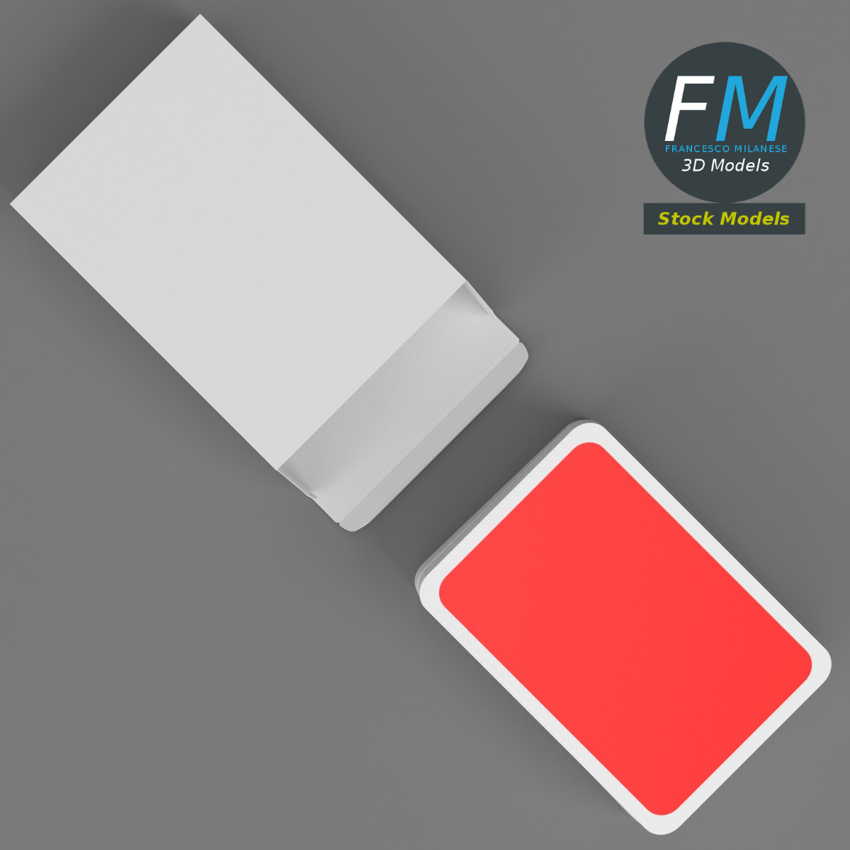 3D-Modell - Unechter Spielkartenstapel - 06