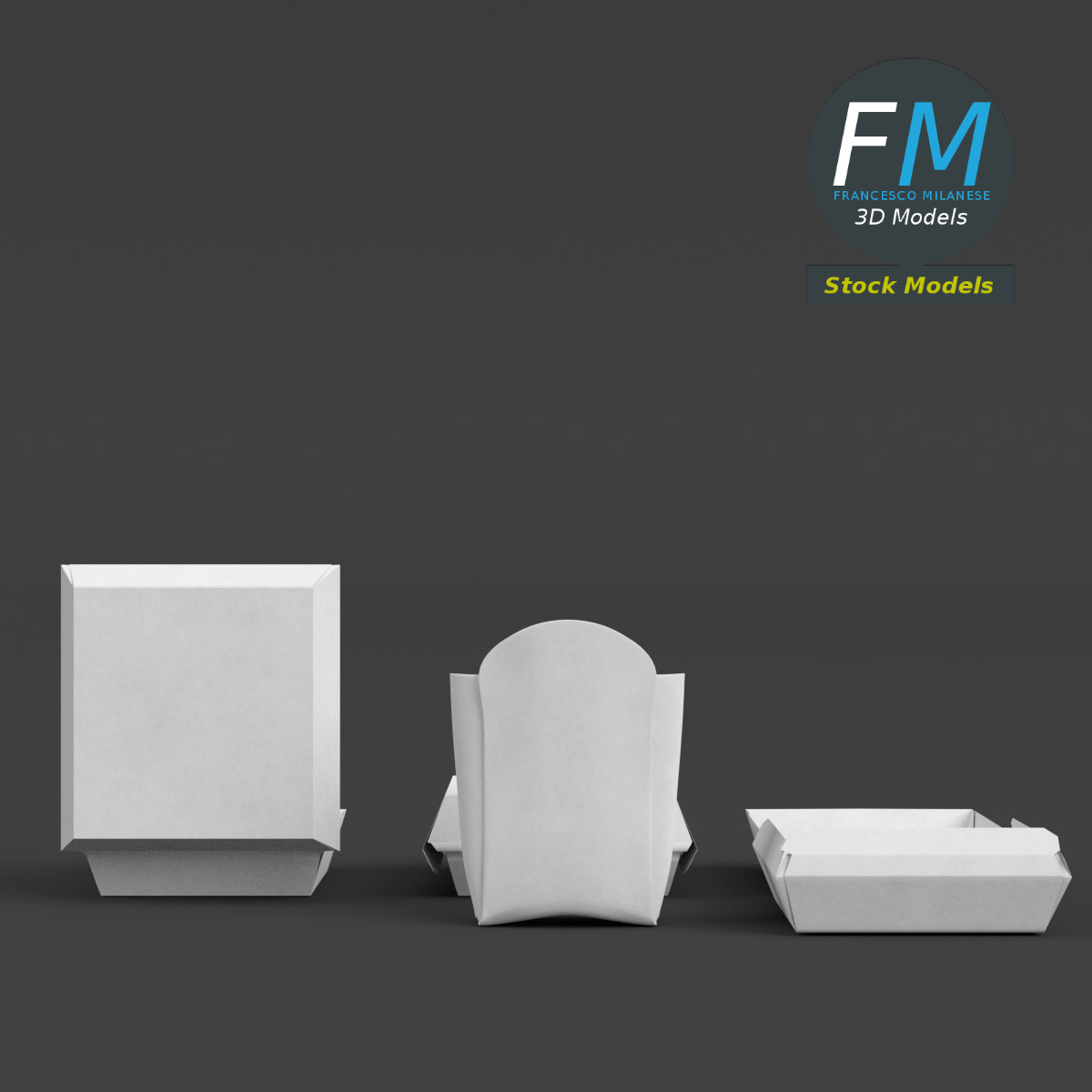 3D-Modell - Leere Fast-Food-Verpackungen - 04
