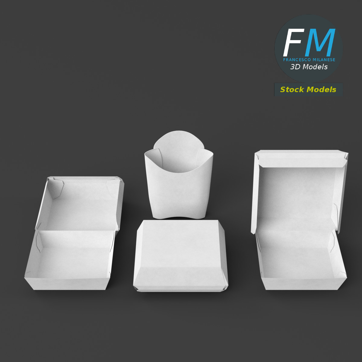 3D-Modell - Leere Fast-Food-Verpackungen - 05