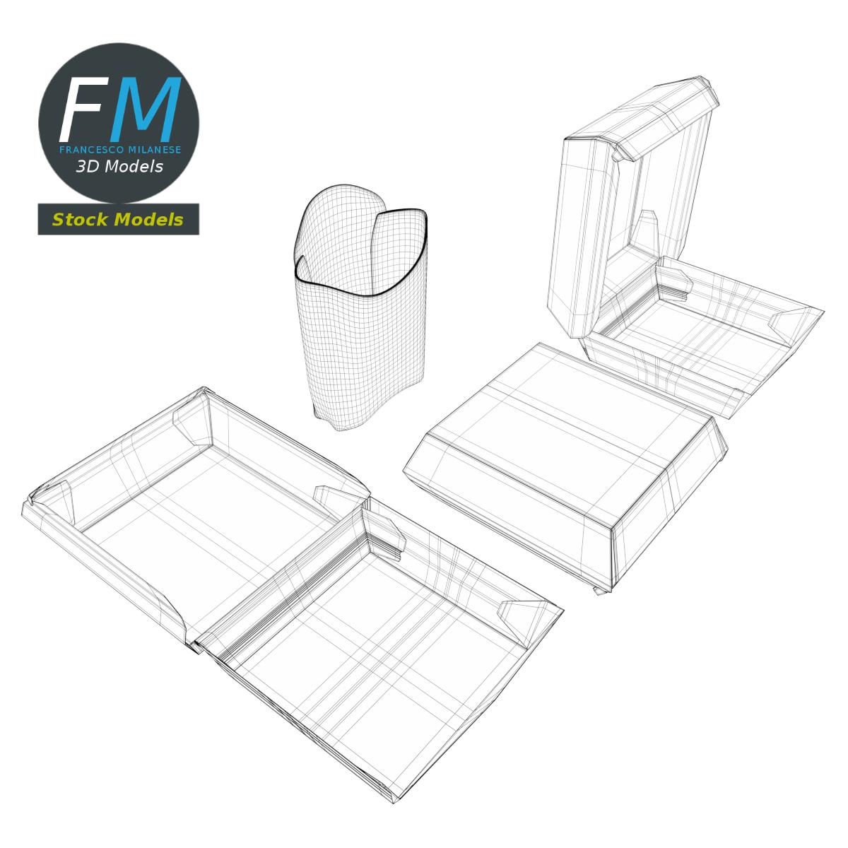 3D-Modell - Leere Fast-Food-Verpackungen - 07